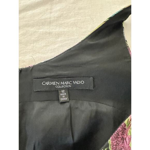 Carmen Marc Valvo Fit And Flare Cocktail Dress sz 12 - Picture 3 of 4